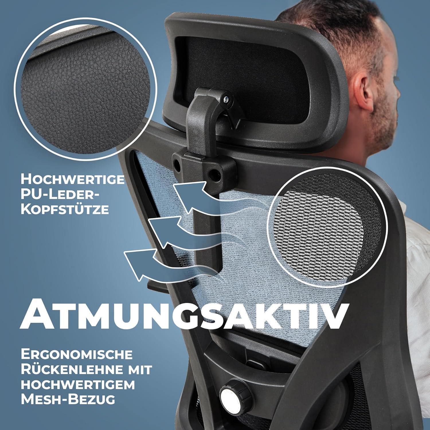 Detailaufnahme Der Atmungsaktiven Rückenlehne Vom Bürostuhl