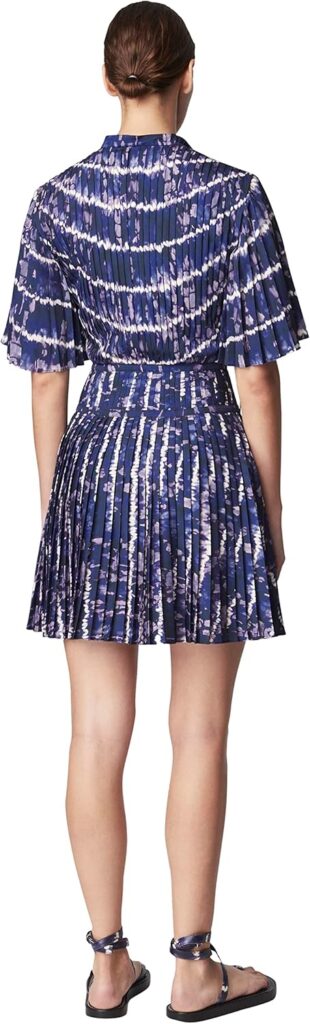Detailaufnahme vom beerenblauen Designer Kleid von Altuzarra