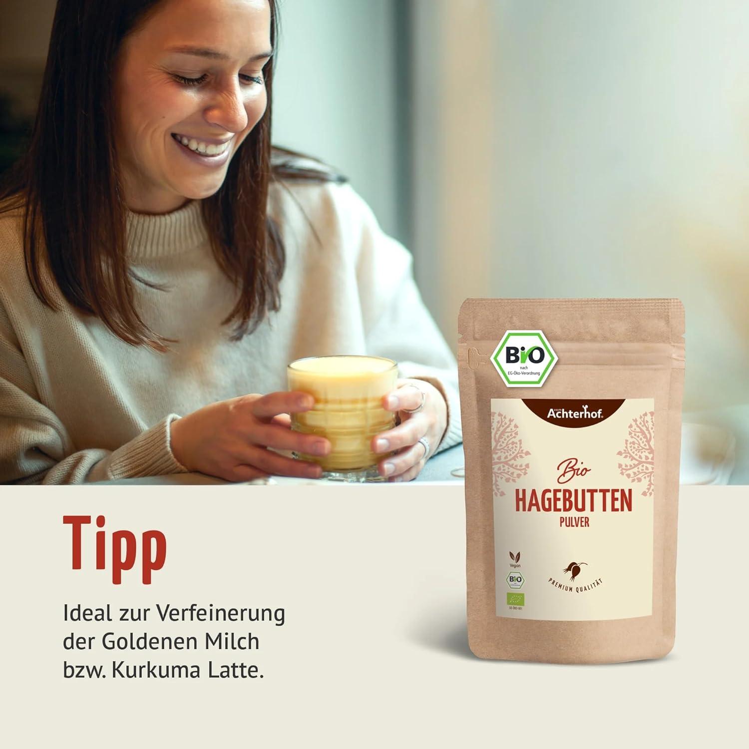 Teelöffel Mit Hagebuttenpulver In Einem Fruchtigen Smoothie