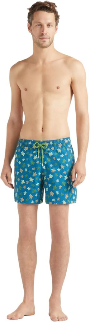 ✨ Ronde Tortues Swim Trunks: Turtle Style für Herren! 🐢 2 Vilebrequin Ronde Tortues Herren Badeshorts Mit Gestickter Schildkröte In Peacock-Farbe