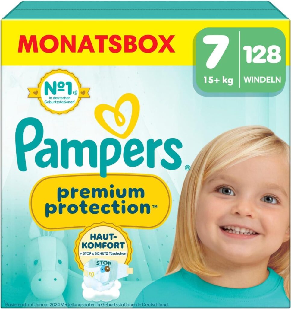 Unsere Erfahrung mit Pampers Premium Protection Windeln Größe 7