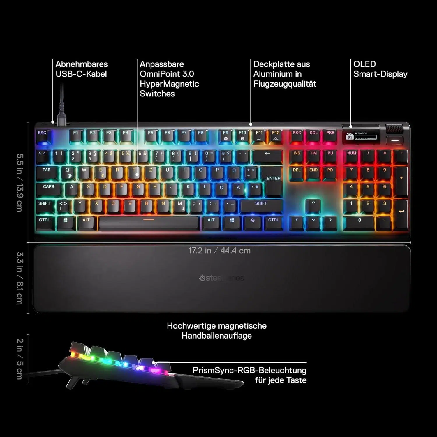 Oled-Display Der Steelseries Apex Pro Tastatur Mit Ingame-Einstellungen