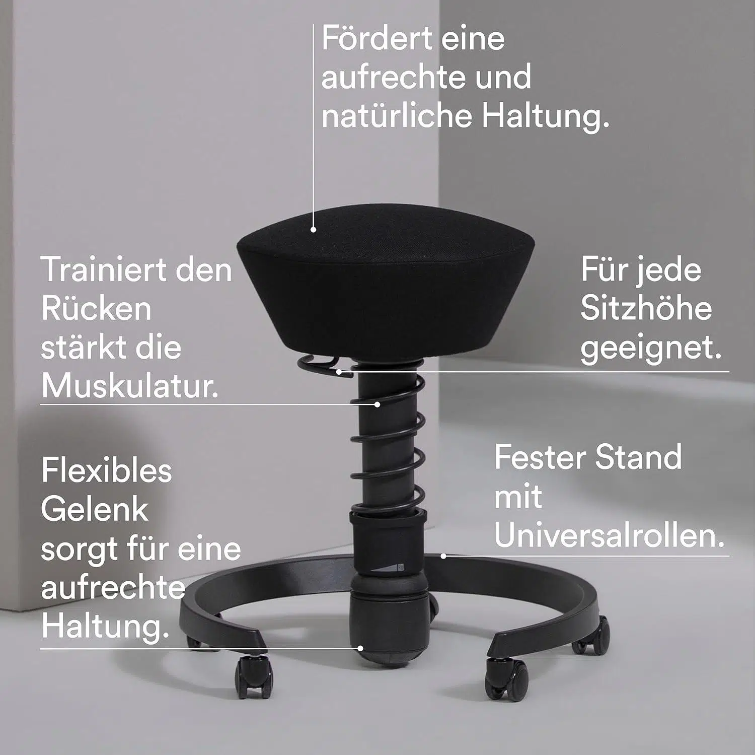 Moderner Bürohocker Mit Runder Sitzfläche Und Gebogenem Fußring