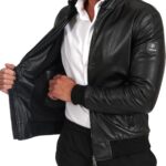 D’Arienzo Bomberjacke aus Leder – Schwarz & Made in Italy 🧥