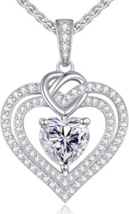 💕 Moissanite Doppel Herz Halskette im Test – So strahlt wahre Liebe! 💫