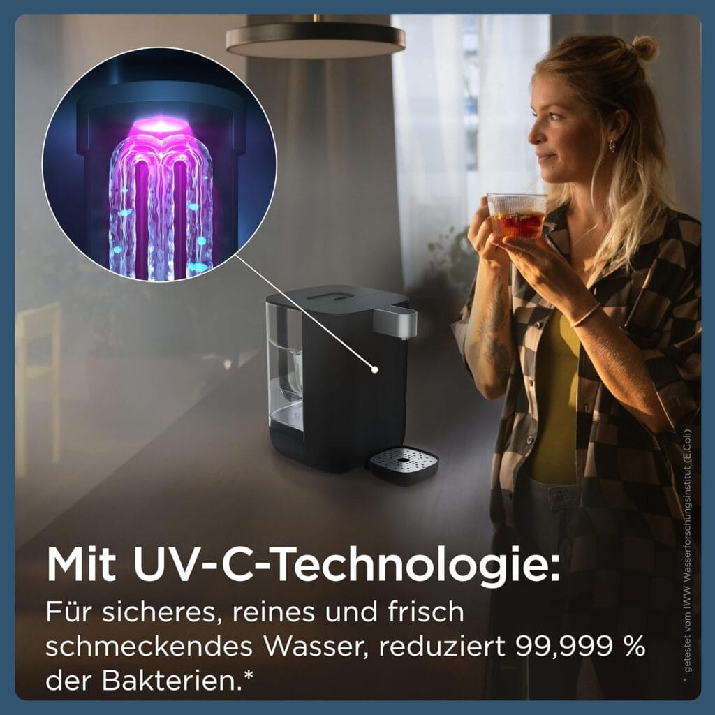 Benutzerfreundliches Touch-Display des BRITA Cube Wasserspenders