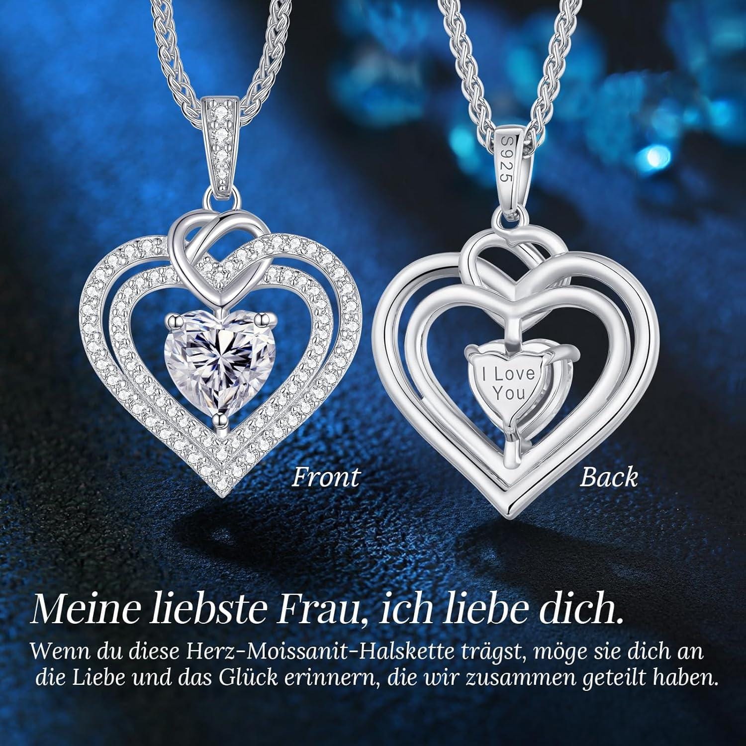 Moissanite Halskette im Licht – hochwertige Verarbeitung in D-Farbe
