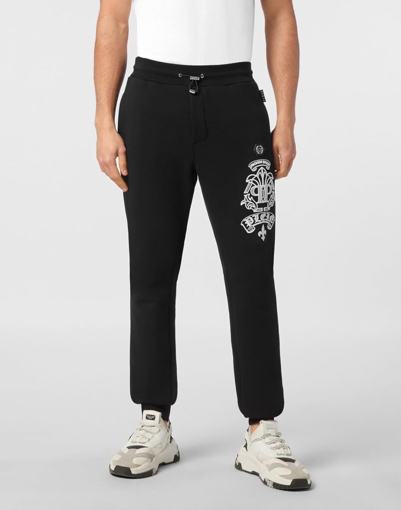 Philipp Plein Jogginghose – Luxus für deinen Streetstyle 3 Philipp Plein Jogginghose in Schwarz mit Logo-Aufdruck – Vorderansicht