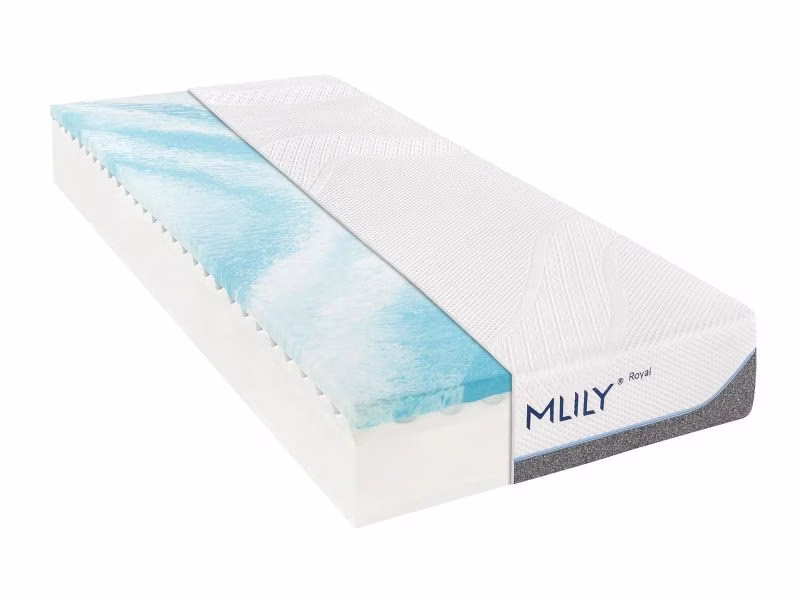 Matras met blauwe en witte lagen